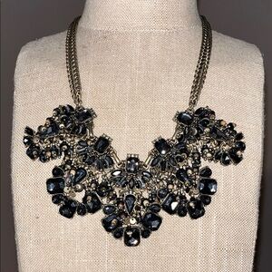 Banana Republic Black and Gold Floral Necklace
